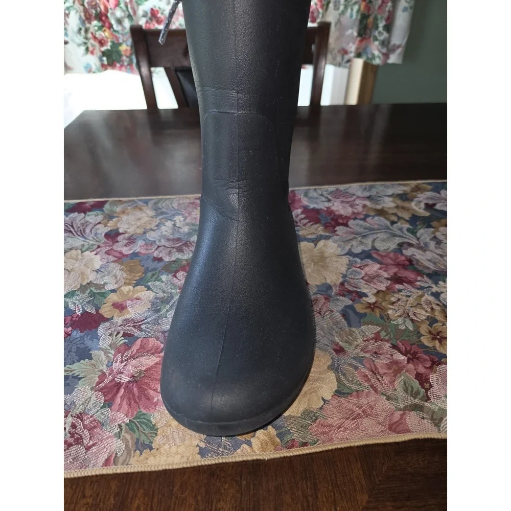 Crocs Black Freesail Tall Rain Boots Women 7 Waterproof Rubber Pull On Garden